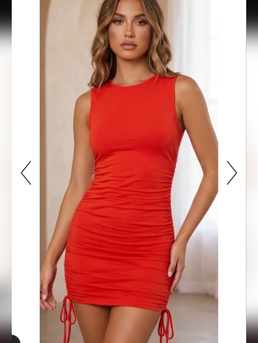 Rue21 Red Sleeveless Ruched Dress
